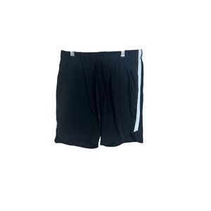 LEG3ND Mens Running Shorts Black‎ White Stripe Athletic Drawstring Size Small